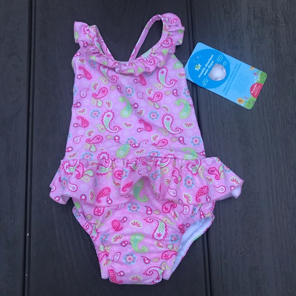 baby girl swimsuit with built in diaper